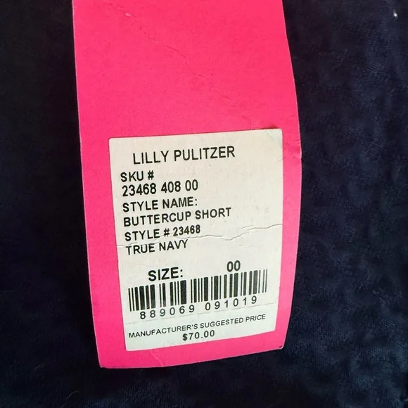 NWT Lilly Pulitzer Buttercup  Short In True Navy Size 00 - Picture 3 of 4